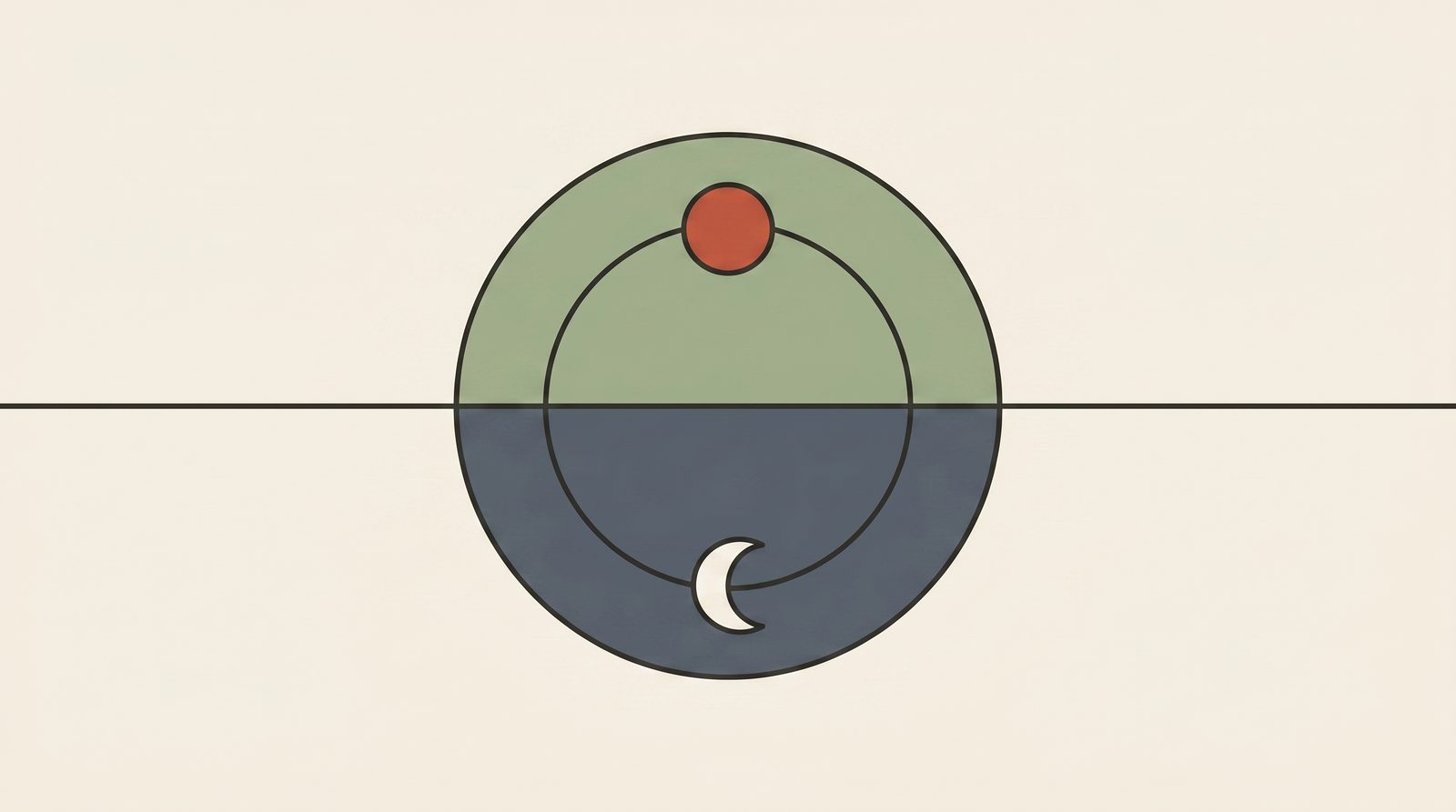 Day and night as two halves of one circle