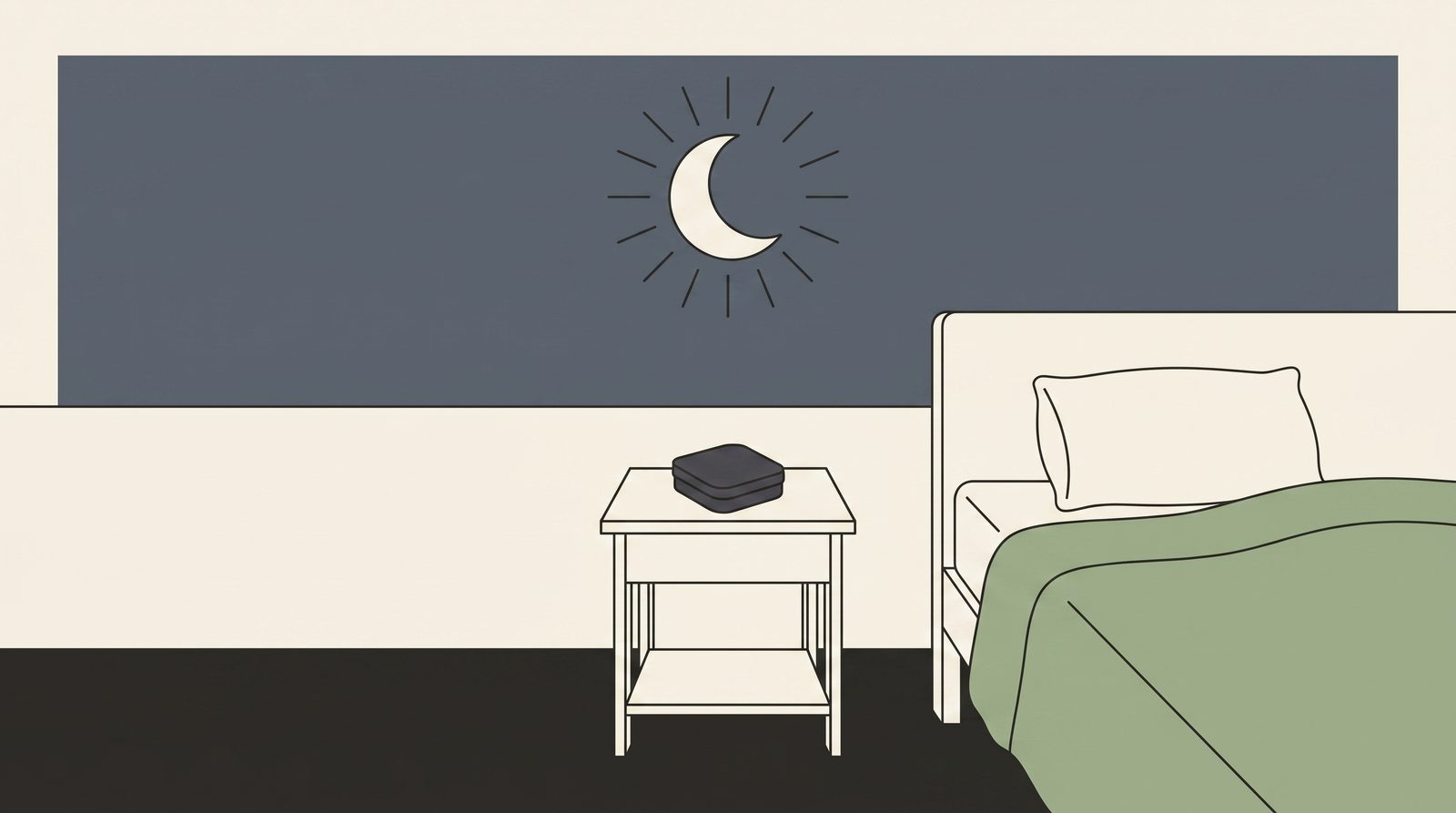 The closed Shutdown tin at home on the nightstand